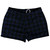 Blue Navy And Black Houndstooth Shorty Short Gym Shorts 2.5" Inseam Made In USA