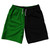Green Kelly And Black Quad Color 10" Swim Shorts Made In USA