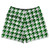 Green Kelly And White Houndstooth Rugby Gym Short 5 Inch Inseam With Pockets Made In USA Green Kelly And White Houndstooth Rugby Gym Short 5 Inch Inseam With Pockets Made In USA