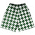 Green Hunter And White Houndstooth Lacrosse Shorts Made In USA
