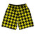 Yellow Bright And Black Houndstooth Athletic Running Fitness Exercise Shorts 7" Inseam Shorts Made In USA Yellow Bright And Black Houndstooth Athletic Running Fitness Exercise Shorts 7" Inseam Shorts Made In USA