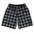 Grey Dark And Black Houndstooth Athletic Running Fitness Exercise Shorts 7" Inseam Shorts Made In USA