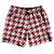 Red Cardinal And White Houndstooth Swim Shorts 7" Made In USA