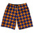 Blue Royal And Tennessee Orange Houndstooth 10" Swim Shorts Made In USA