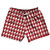 Red Dark And White Houndstooth 5" Swim Shorts Made In USA
