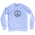 Peace Sign Symbol Outline Adult Tri-Blend Sweatshirt - White