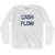 Cash Flow Adult Cotton Long Sleeve T-shirt - White