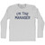I'm The Manager Adult Cotton Long Sleeve T-shirt - Grey Heather