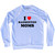 I Love Badminton Moms Adult Tri-Blend Sweatshirt - White