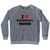 I Love Baseball Moms Adult Tri-Blend Sweatshirt - Athletic Grey