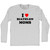 I Love Biathlon Moms Adult Cotton Long Sleeve T-shirt - Grey Heather