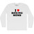 I Love Boxing Moms Adult Cotton Long Sleeve T-shirt - White