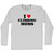 I Love Climbing Moms Adult Cotton Long Sleeve T-shirt - Grey Heather