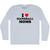 I Love Handball Moms Adult Tri-Blend Long Sleeve T-shirt - Athletic White