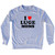 I Love Luge Moms Adult Tri-Blend Sweatshirt - Grey Heather