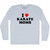 I Love Karate Moms Adult Tri-Blend Long Sleeve T-shirt - Athletic White
