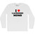 I Love Lacrosse Moms Adult Cotton Long Sleeve T-shirt - White