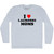 I Love Lacrosse Moms Adult Tri-Blend Long Sleeve T-shirt - Athletic White
