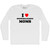 I Love Snowboarding Moms Adult Cotton Long Sleeve T-shirt - White
