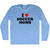 I Love Soccer Moms Adult Tri-Blend Long Sleeve T-shirt - Athletic Blue