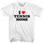I Love Tennis Moms Adult Cotton T-shirt - White