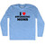 I Love Swimming Moms Adult Tri-Blend Long Sleeve T-shirt - Athletic Blue