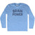 Brain Power Adult Tri-Blend Long Sleeve T-shirt - Athletic Blue