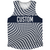 Warped Checkerboard Custom Athletic Tank Top - Blue Navy And White