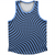 Warped Checkerboard Athletic Sport Tank Top Made In USA - Blue Carolina And Black