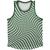 Warped Checkerboard Athletic Sport Tank Top Made In USA - Green Hunter And White