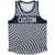 Warped Checkerboard Custom Athletic Sport Tank Top Made In USA - Blue Navy And White