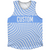 Warped Checkerboard Custom Athletic Tank Top - Blue Carolina And White