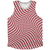 Warped Checkerboard Athletic Tank Top - Red Cardinal And White
