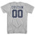 Custom Left Chest Number On Front And Name Over Number Back Game Top Adult Cotton V-neck T-shirt - Grey Heather