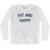 Fat And Happy Adult Cotton Long Sleeve T-shirt - White