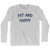 Fat And Happy Adult Cotton Long Sleeve T-shirt - Grey Heather