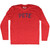 Pete Adult Tri-Blend Long Sleeve T-shirt - Athletic Red