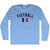 France Fistball Country Flag Adult Tri-Blend Long Sleeve T-shirt - Athletic Blue