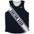 Custom Sash Left To Right Athletic Tank Top - Blue Navy Almost Black And White