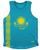Adult X-SMALL- Kazakhstan Country Flag Athletic Tank Top Made in USA - Blue Yellow- Final Sale  T3
