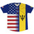 American Flag And Barbados Flag Combination Soccer Jersey Made In USA