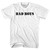 Bad Boys Stencil Font Adult Cotton T-shirt - White