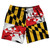 Maryland Flag Swim Shorts 7.5" - Black