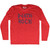 Death Rock Adult Tri-Blend Long Sleeve T-shirt - Athletic Red