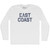 East Coast (No Arch) Adult Cotton Long Sleeve T-shirt - White