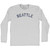 Seattle Adult Cotton Long Sleeve T-shirt - Grey Heather