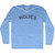 Wolves Adult Tri-Blend Long Sleeve T-shirt - Athletic Blue