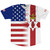 American Flag And Northern Ireland Flag Combination Soccer Jersey Made In USA