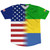 American Flag And Gabon Flag Combination Soccer Jersey Made In USA
