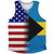 American Flag And Bahamas Flag Combination Athletic Tank Top